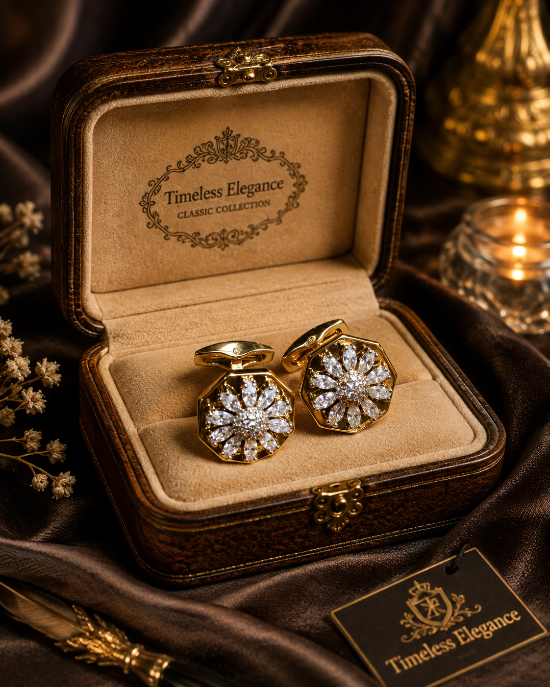 Real zarkoon cufflink golden